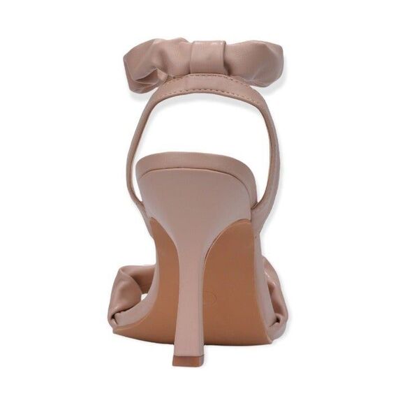Cape Robbin OPALE RUCHED SANDAL HEELS in NUDE size 7.5 NEW - Picture 6 of 11